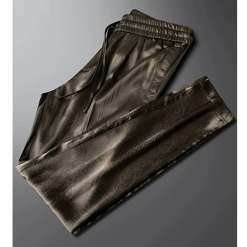 DASELUENA/达司勒娜休闲运动裤男款夏季薄款修身丝滑男士卫裤潮流