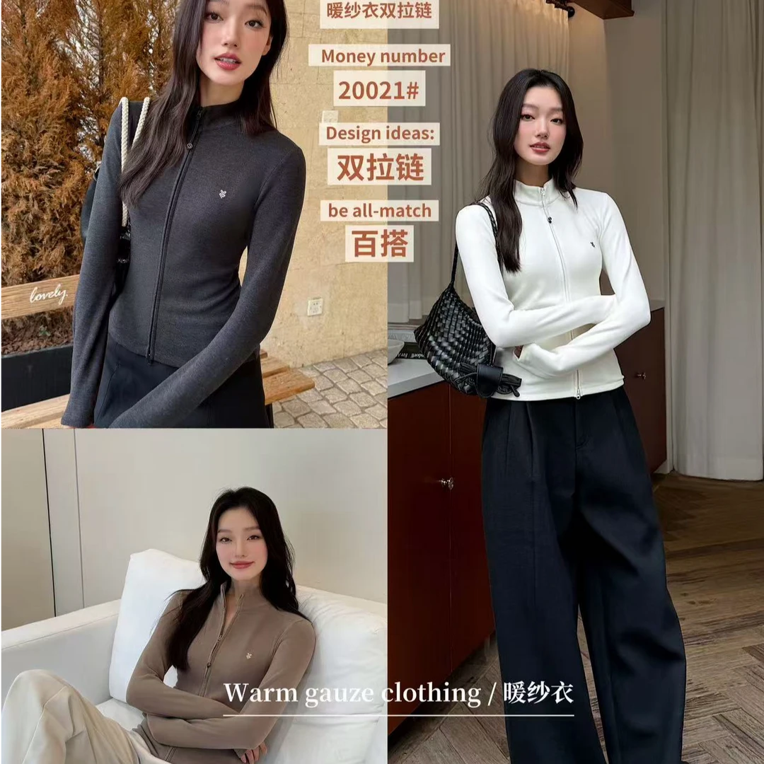 【多姐自卖】(双拉链021)女士暖纱衣~佐丹伊!保暖打底卫衣绒衫外套