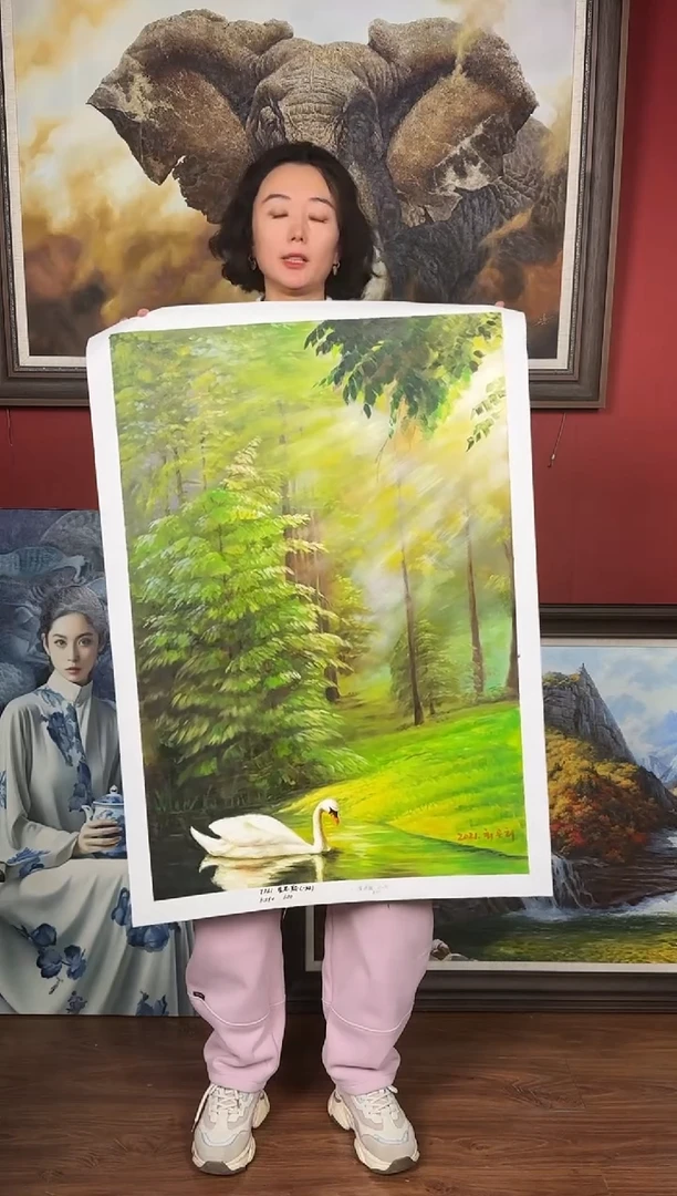 油画【64号】约90*60cm丨朝鲜原创纯手绘孤品油画丨顺丰包邮