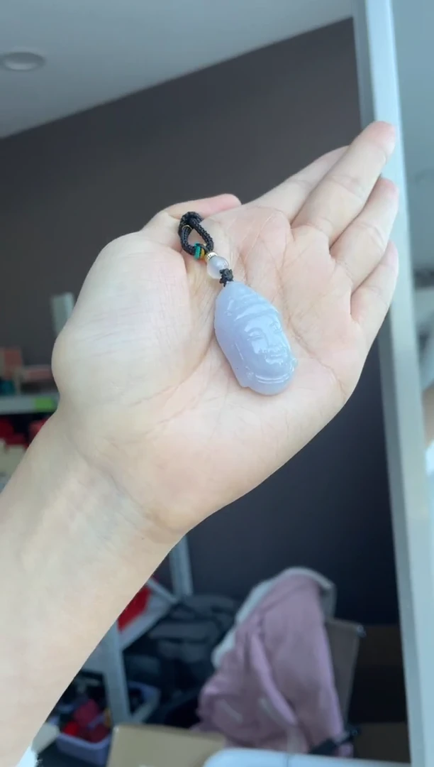 吊坠(不含链)18K金镶嵌翡翠牵**福天然缅甸A货翡翠