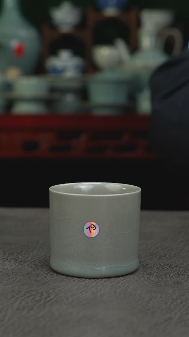 柴烧  -79号扳指杯  有瑕-二