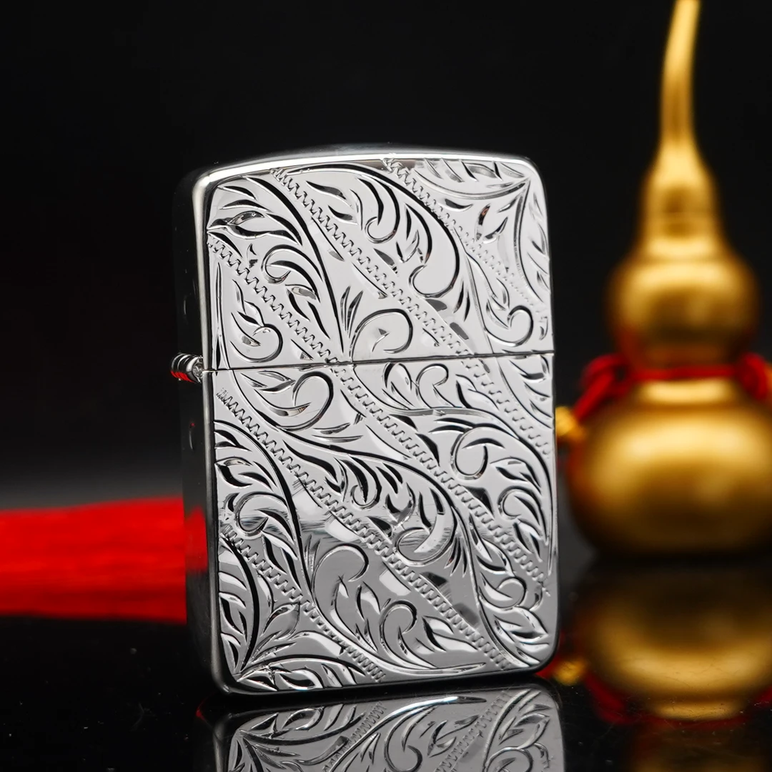 ZIPPO/之宝打火机曼妙凌霄花1941手雕银铂父亲节【小飞火机】DYJ1