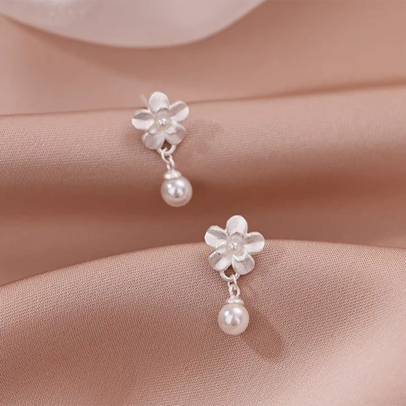 足银耳饰 纯银s999流苏莲花耳坠女螺丝耳钉精致设计免摘抗过敏