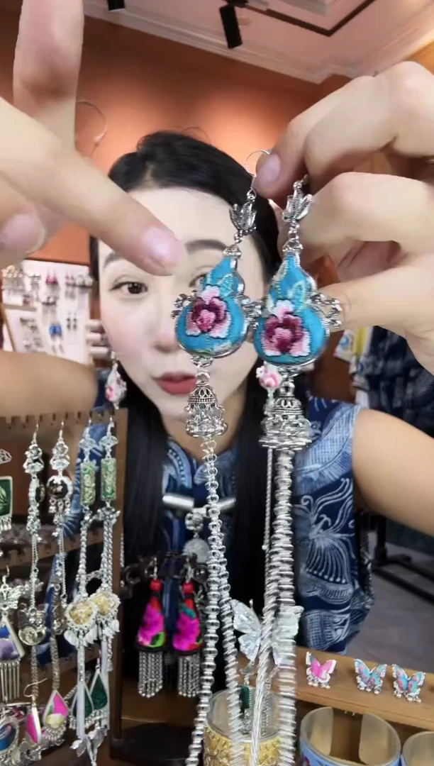 刺绣纯手工民族风耳环