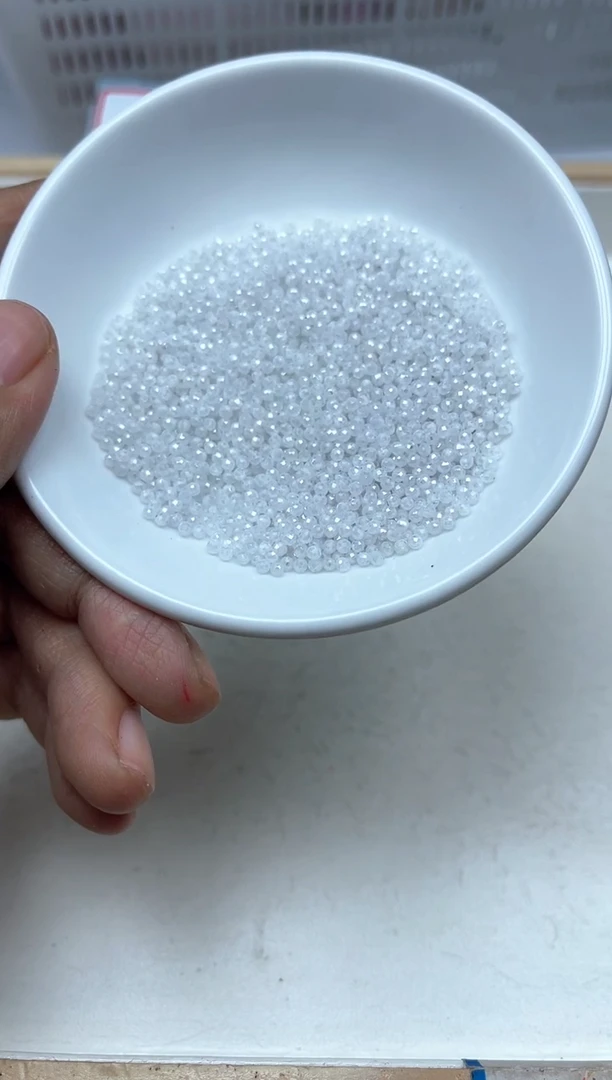 散珠天然锆石未镶嵌D722 白锆石切面2mm100颗9.9元