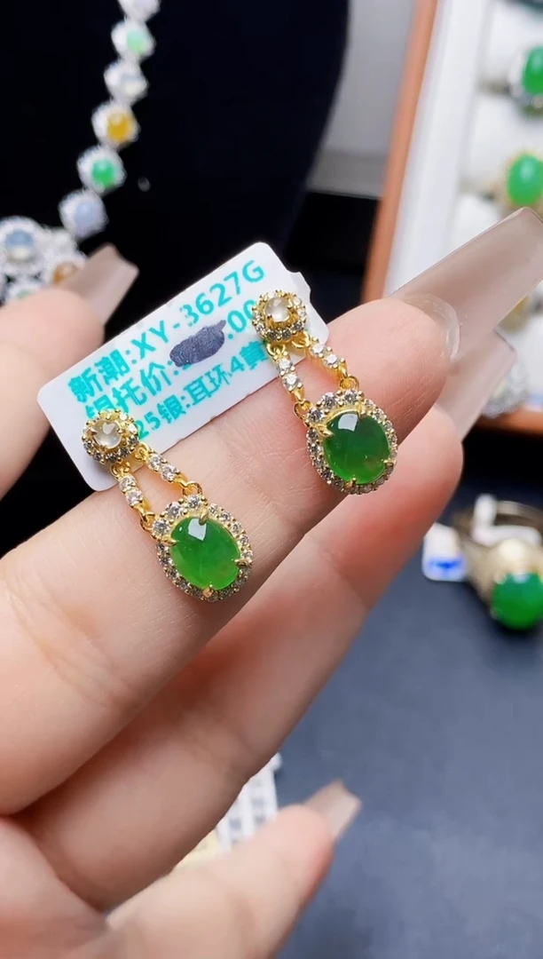 银S925镶嵌戒指翡翠0632