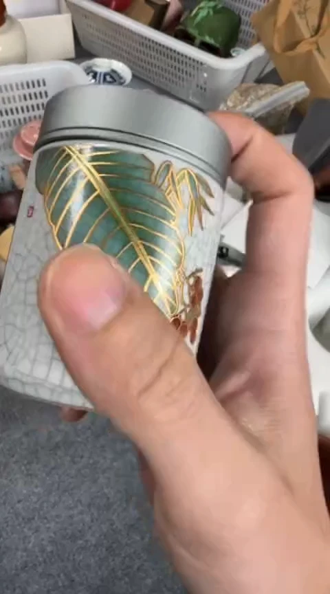 摆件陶茶具茶具茶具茶叶罐芭蕉叶小