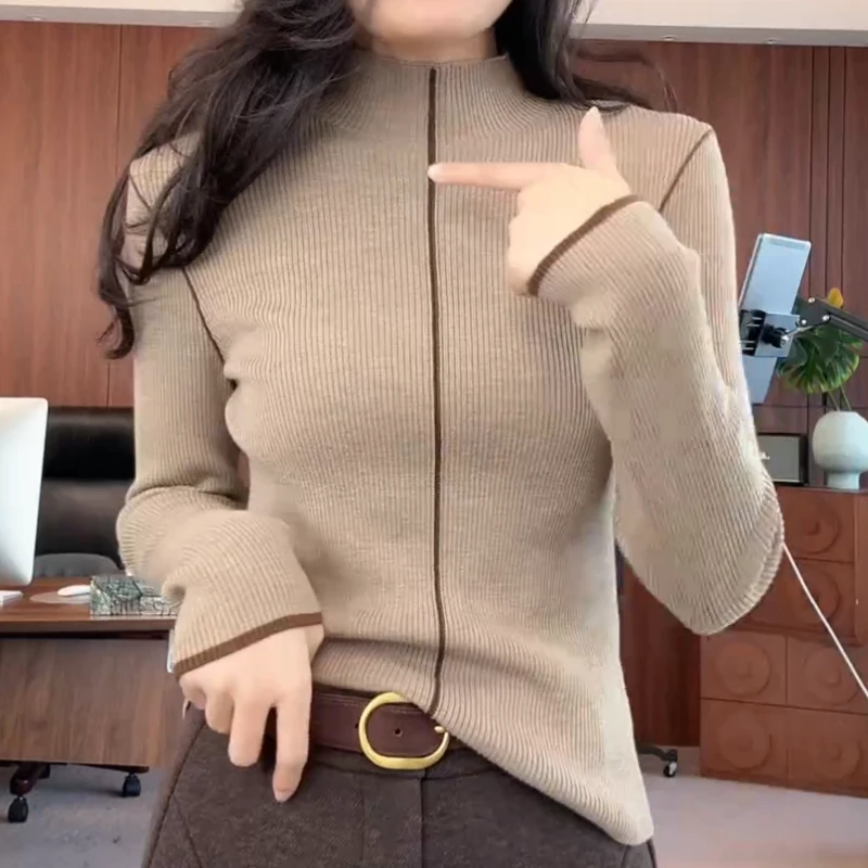 2025秋冬新款气质时尚立领百搭设计感针织衫LK2508189