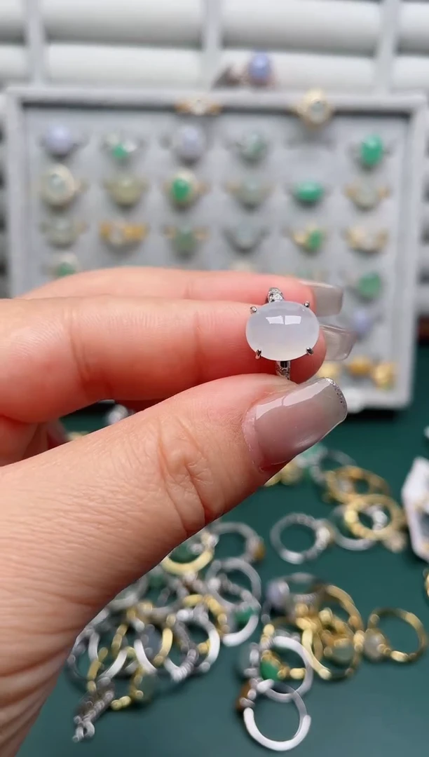 银S925镶嵌戒指翡翠.