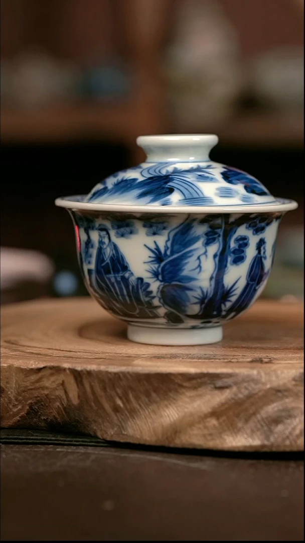 手绘 高温现代瓷 柴窑   人物大布袋150C