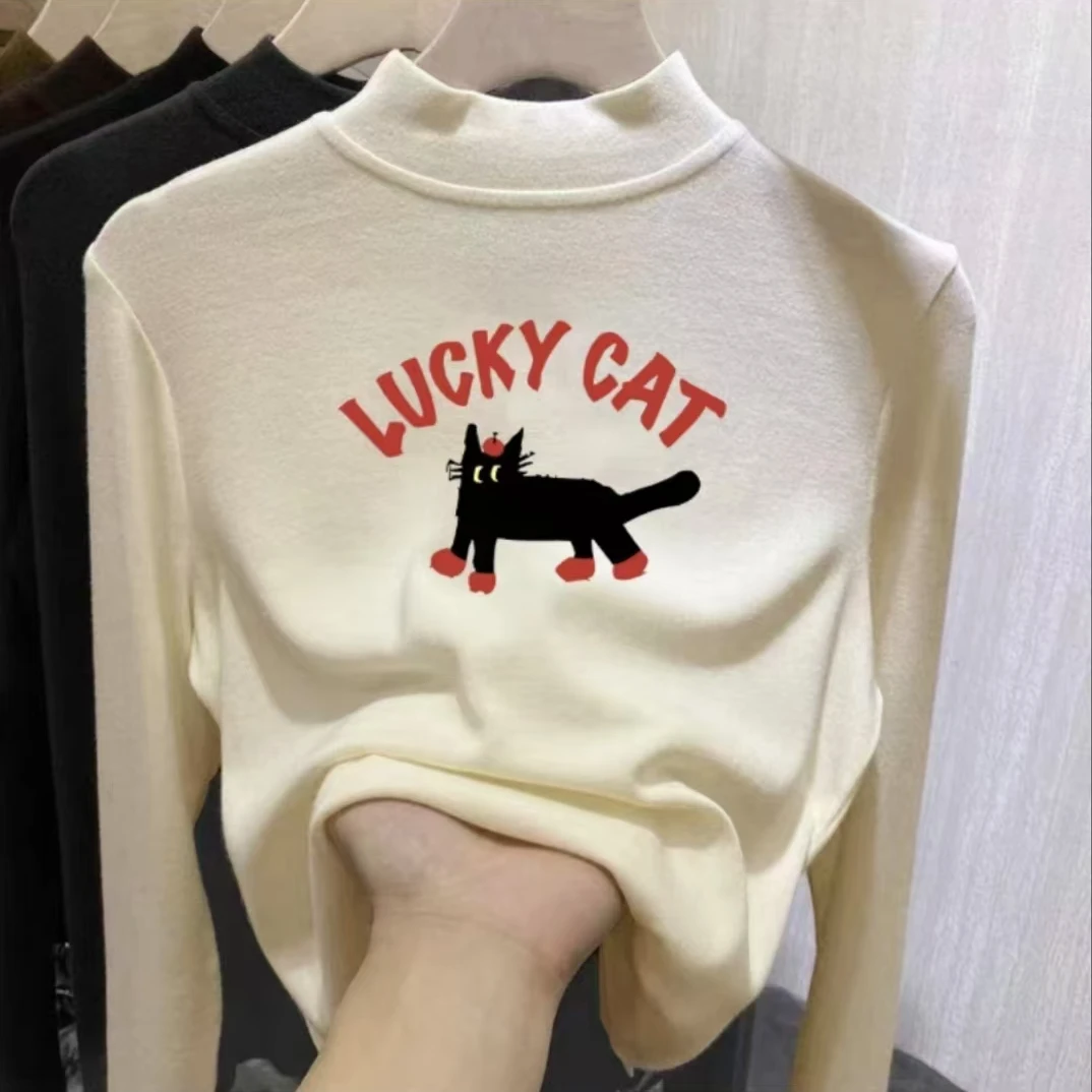 女童德绒打底衫秋冬装2024儿童洋气半高领保暖加厚小女孩长袖上衣