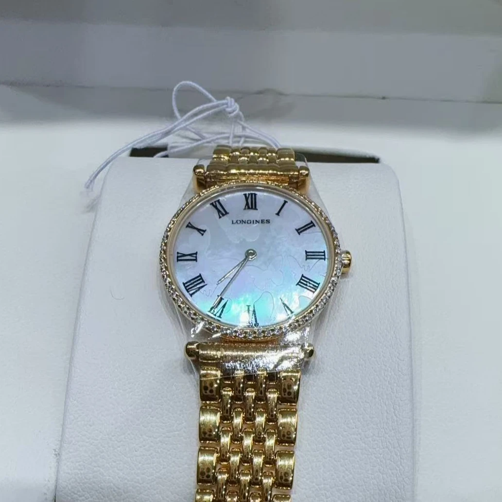 95新 Longines/浪琴 石英表后镶钻盘24/256108376