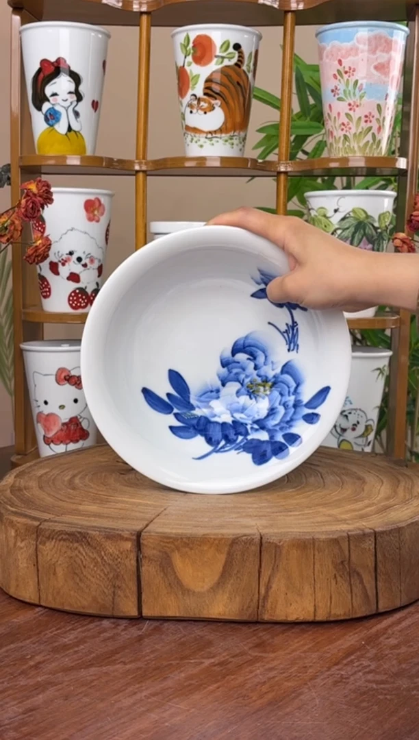 景德镇手绘釉中彩（食品级）汤碗