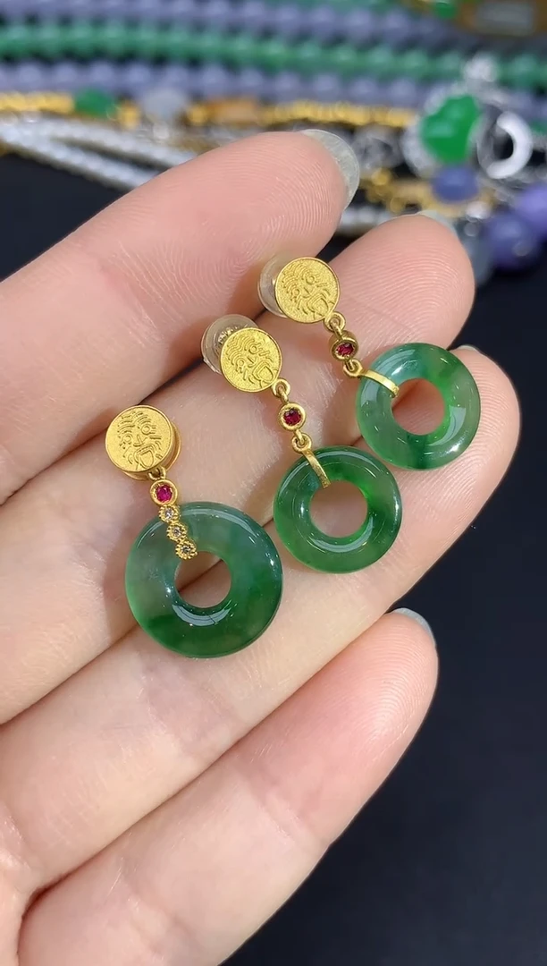 颈饰18K金镶嵌翡翠184-雪姐翡翠天天见