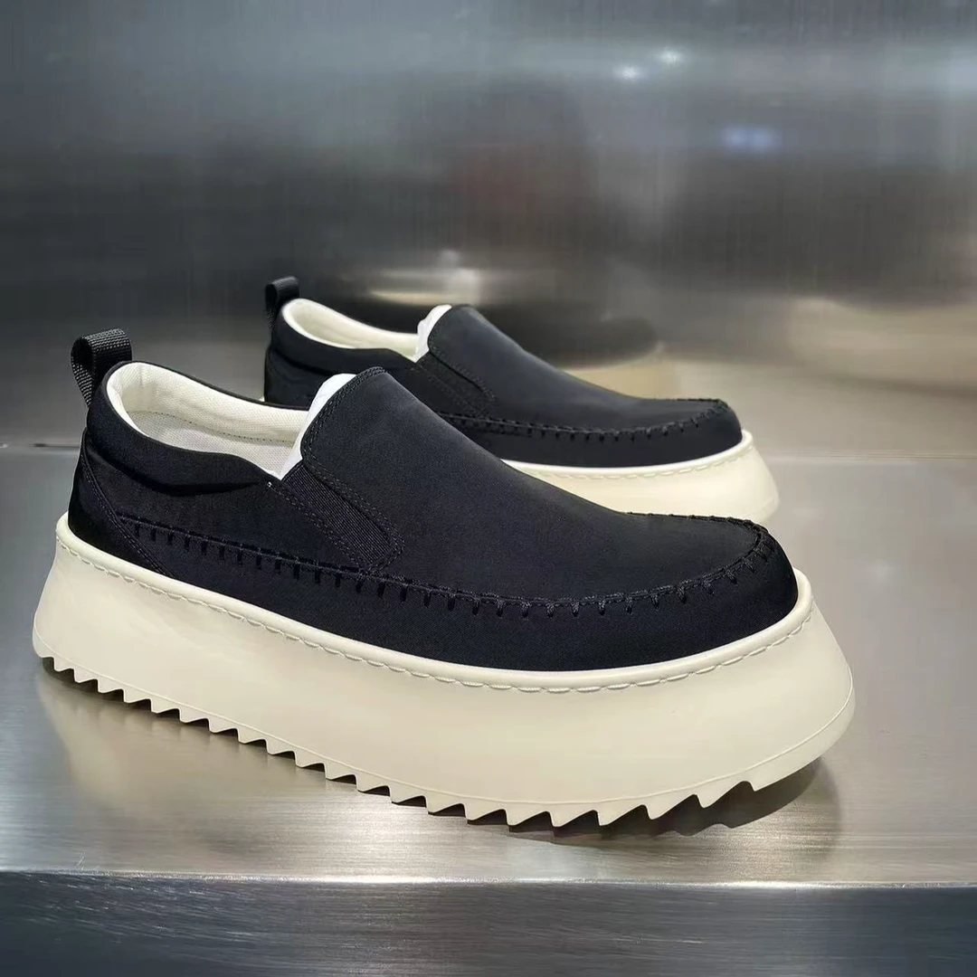 广州男鞋春季新款时尚休闲鞋男百搭潮流增高厚底鞋子男一脚蹬男鞋