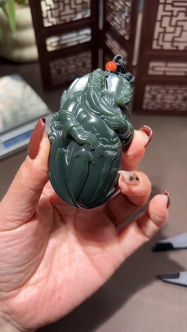 未镶嵌和田玉把件和田玉关公手把件35