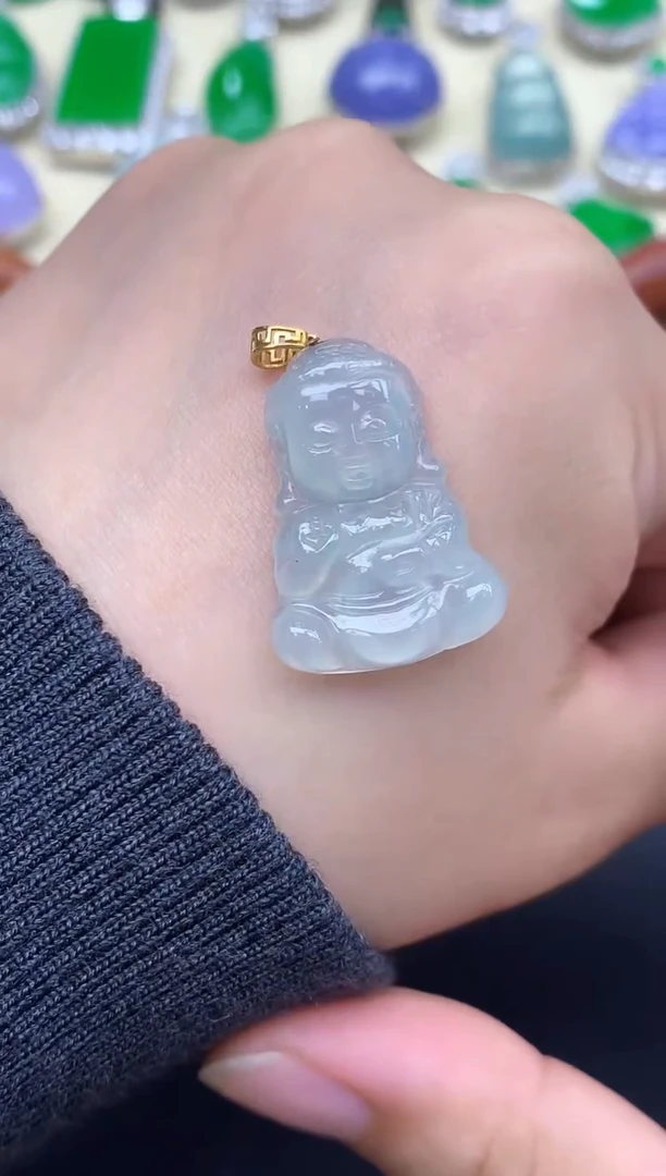 颈饰18K金镶嵌翡翠108-中国好珍宝