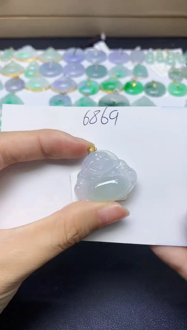 翡翠18K金镶嵌颈饰天然自然緬甸A貨翡翠