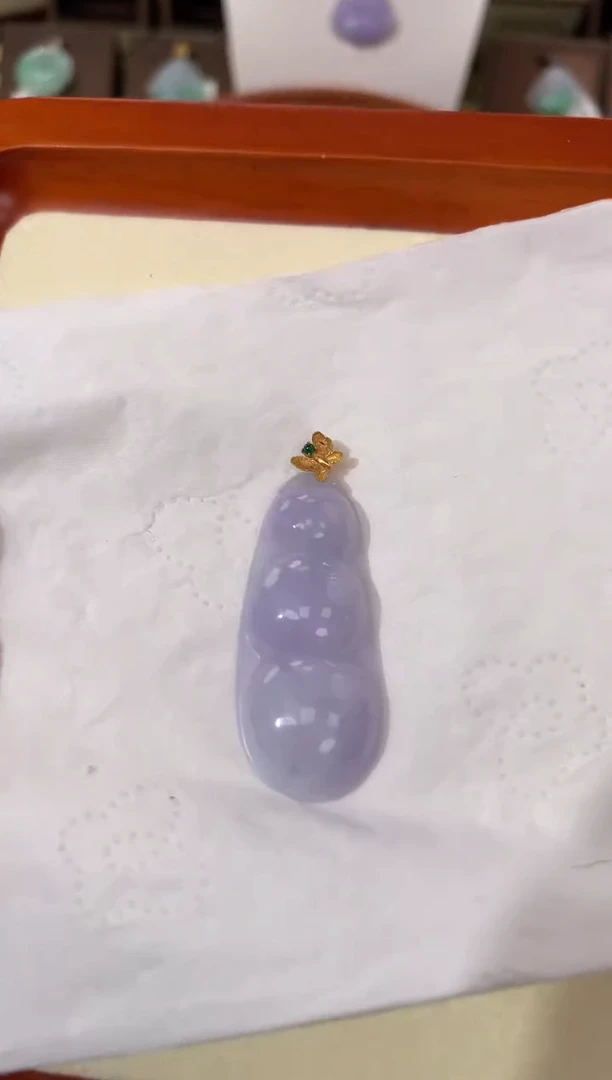 【闪购商品】翡翠颈饰18K金镶嵌天然缅甸a货翡翠