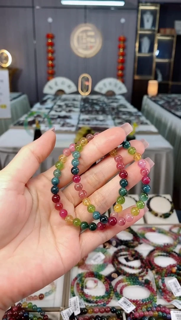 未镶嵌透体老矿碧玺单圈手串6mm+碧玺hon多样性发一条