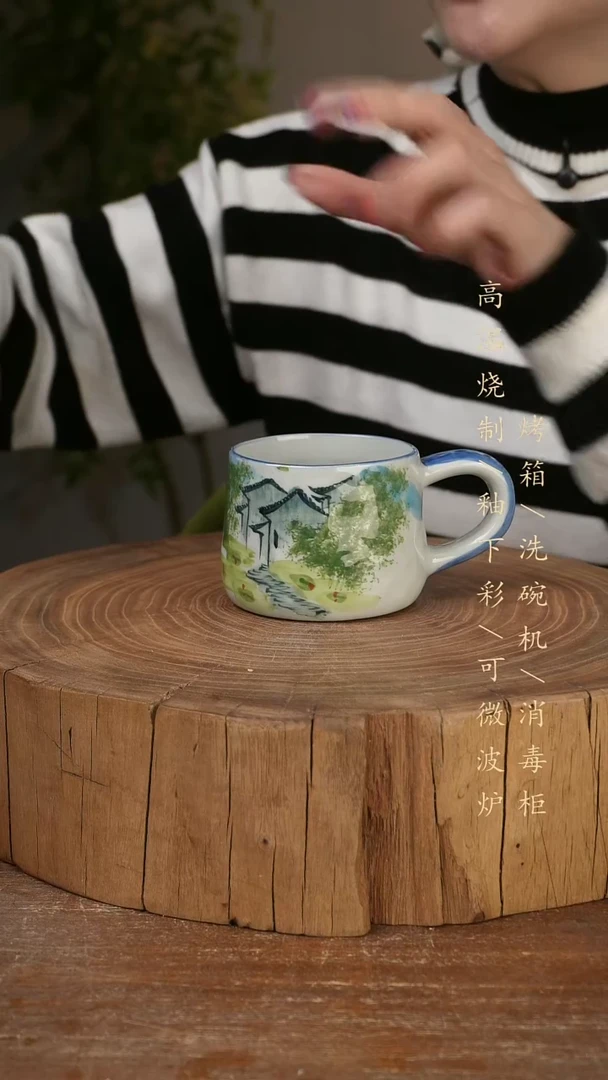 碗瓷景德镇手工手绘高温瓷釉下彩
