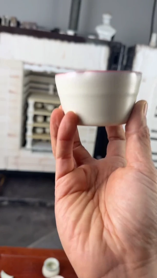 15-3花口竹节杯（粉胎）