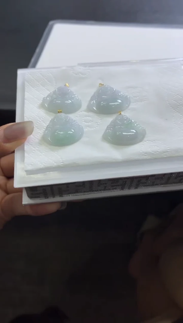 翡翠18K金镶嵌颈饰V313/多样性发一件/配绳子