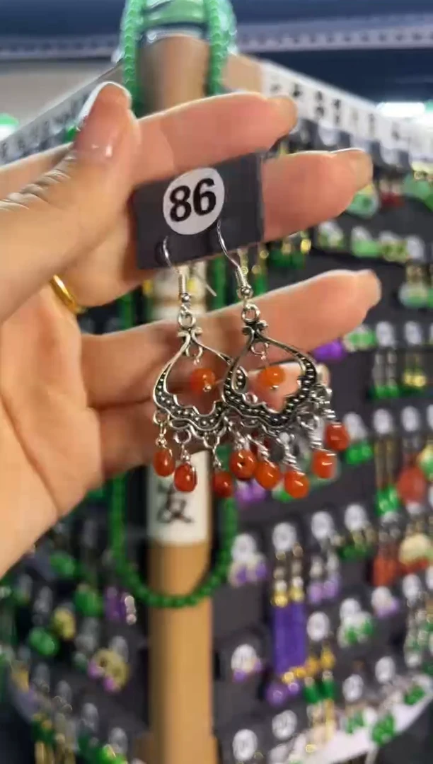 【闪购商品】翡翠耳饰银S925镶嵌86..