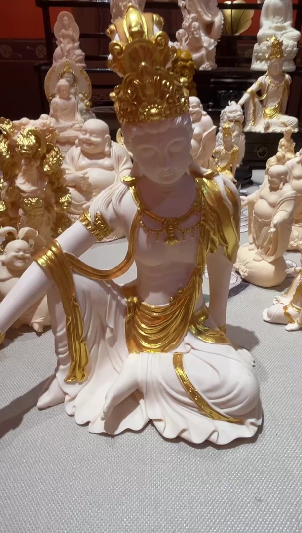 木30cm鎏金观自在