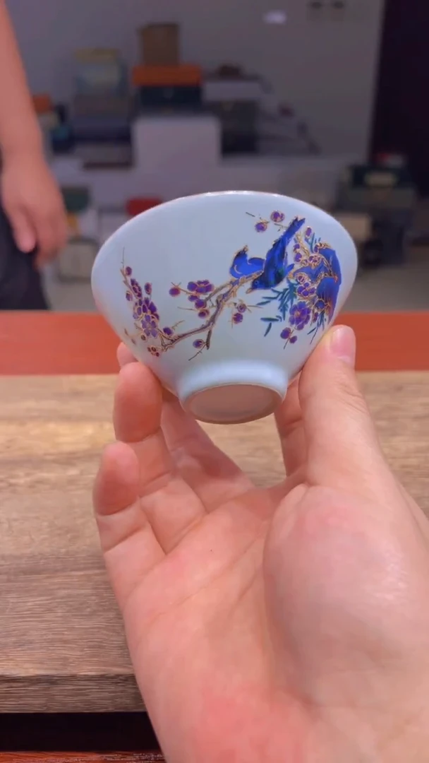 喜上眉梢变色斗笠杯TJ166