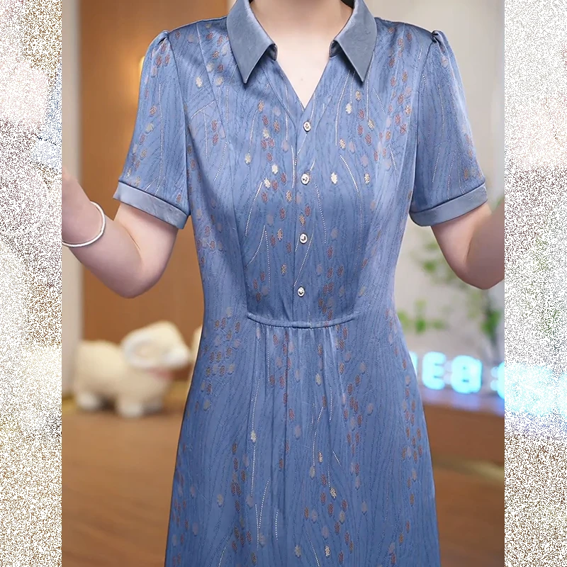 【直播专享】桑蚕丝裙子女夏季2025新款连衣裙真丝中式国风收腰显瘦