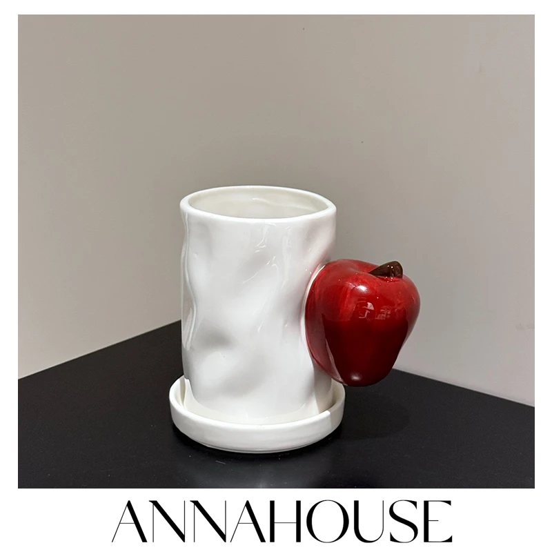 ANNAHOUSE苹果筷子筒陶瓷家用收纳盒筷子笼家饰软装搭配套装YF