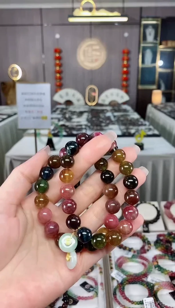 老矿碧玺单圈手串10mm+未镶嵌碧玺hon多样性发货一条