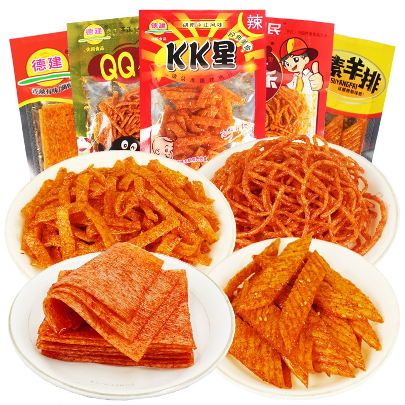 德建kk星辣条qq仔儿时怀旧爆辣巨辣香辣丝变态超辣辣片特产零食