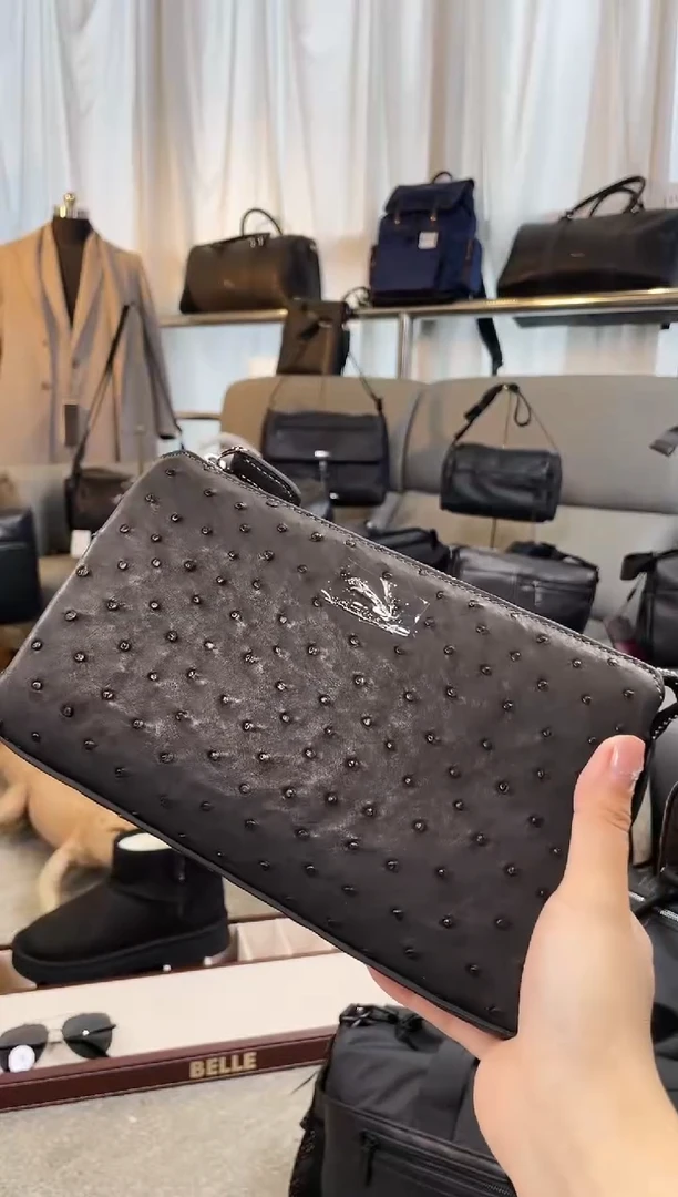 鸵鸟皮（革）韩爵绅士包包皮具276