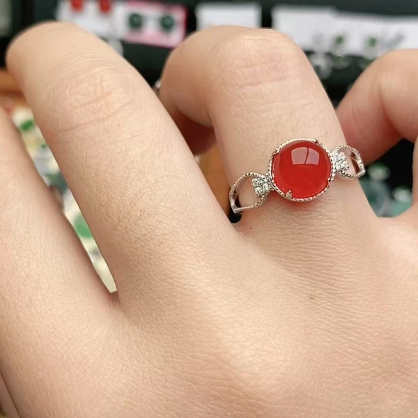 鑫辰珠宝银镶嵌设计款开口女戒指时尚百搭
