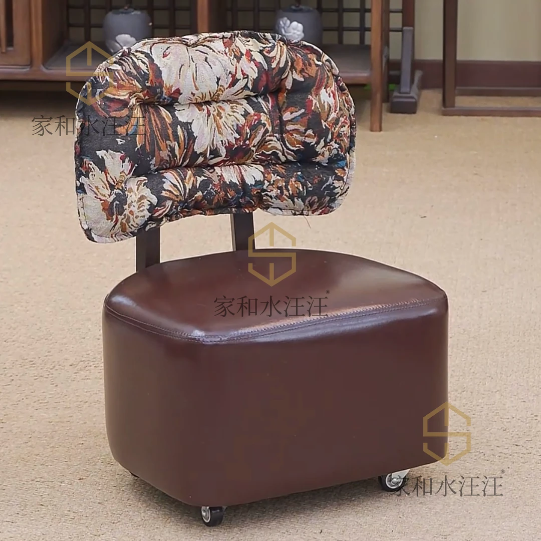 【秋欢超级溜溜椅】实木家用靠背客厅沙发软包矮凳