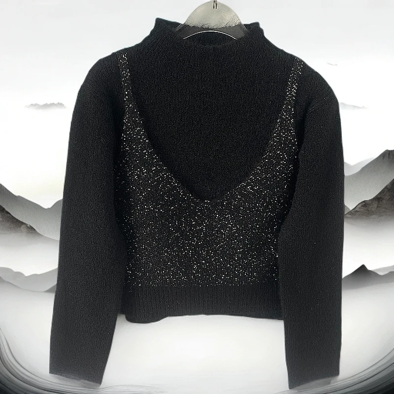 假两件套亮片毛衣重工设计时尚洋气减龄软糯又有质感穿出自信美丽