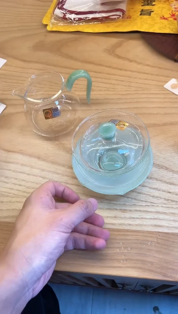 禾器/晶悦茶海/浅玉+荷叶盖碗/浅玉+清禾杯浅玉/一对