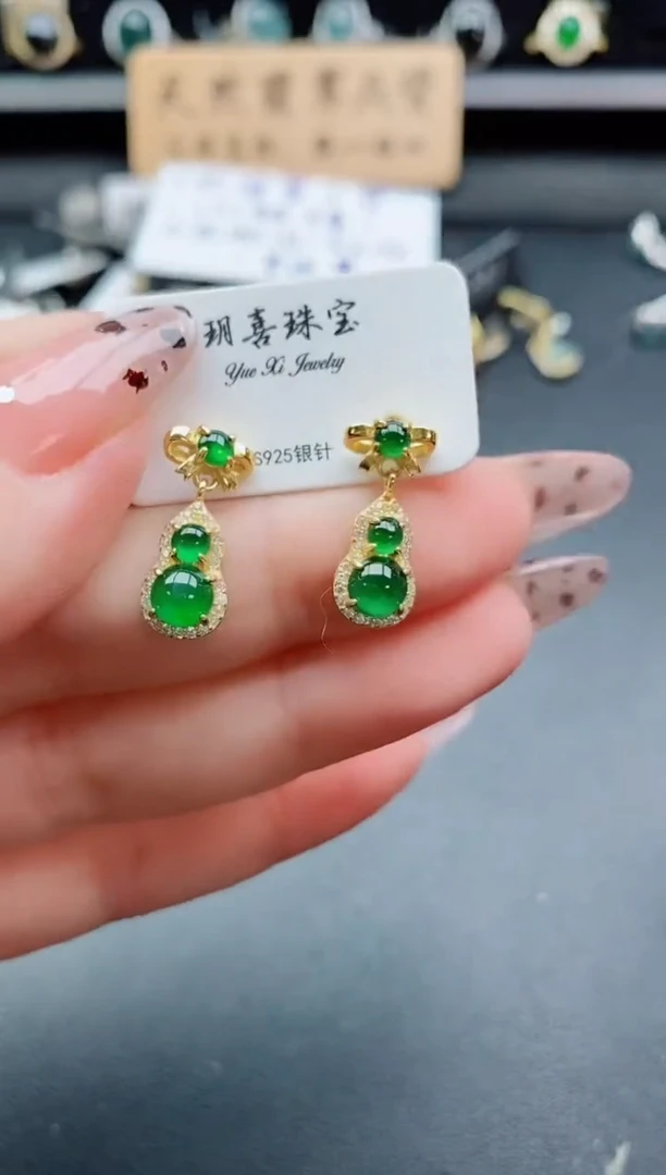 银S925镶嵌戒指翡翠1