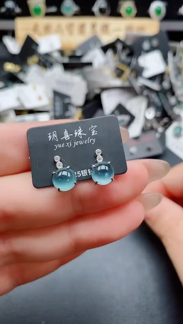 银S925镶嵌戒指翡翠1