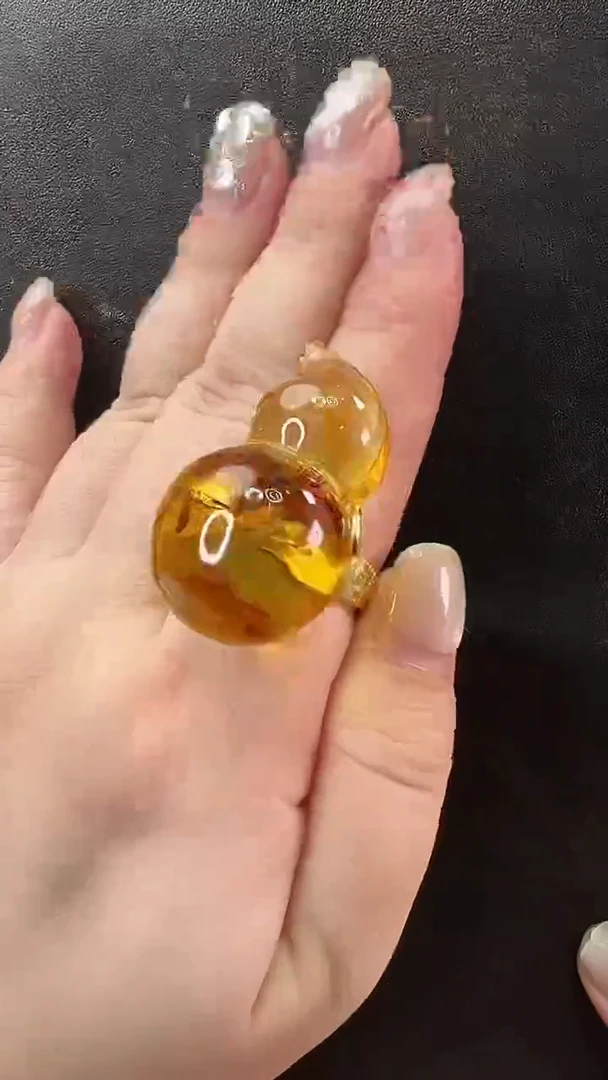 琥珀未镶嵌戒指戒指