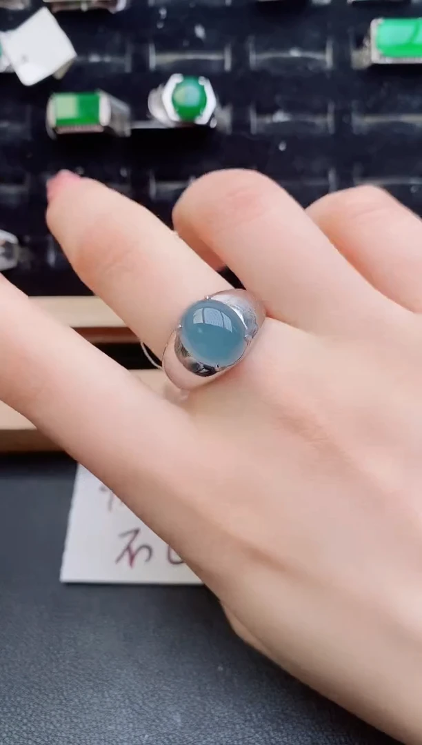 翡翠戒指银S925镶嵌112121