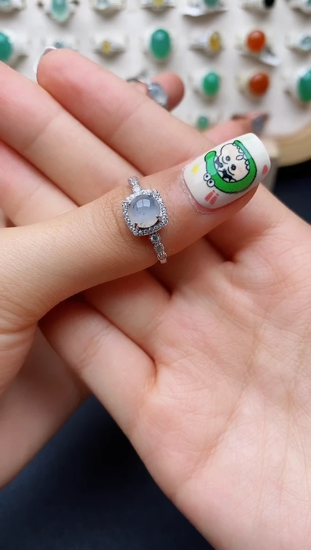 【闪购商品】翡翠戒指银S925镶嵌缅甸翡翠