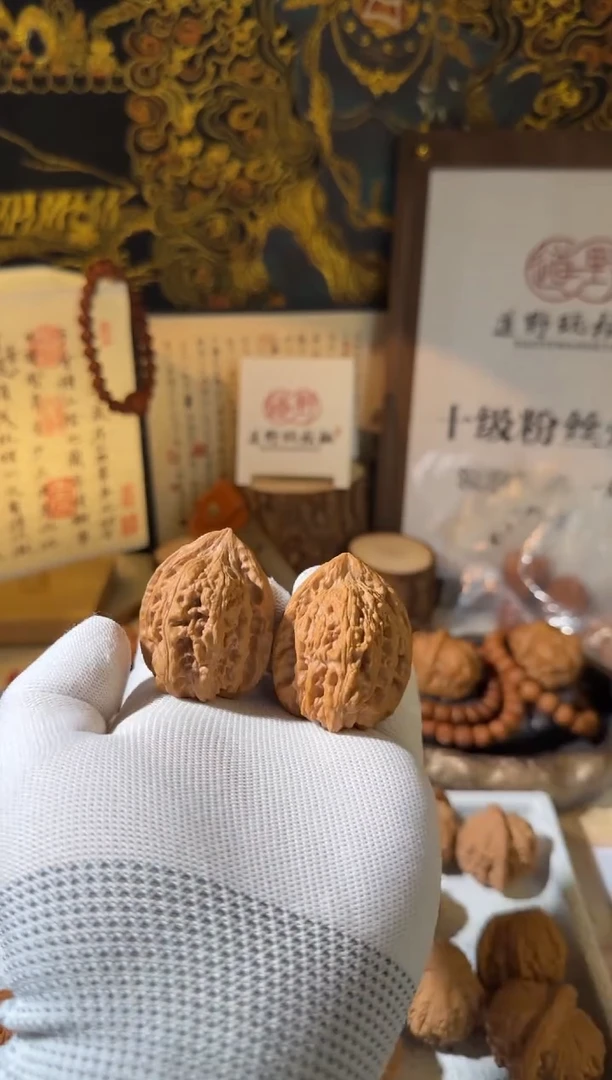 文玩核桃把件37+38全品赤龙鸡心