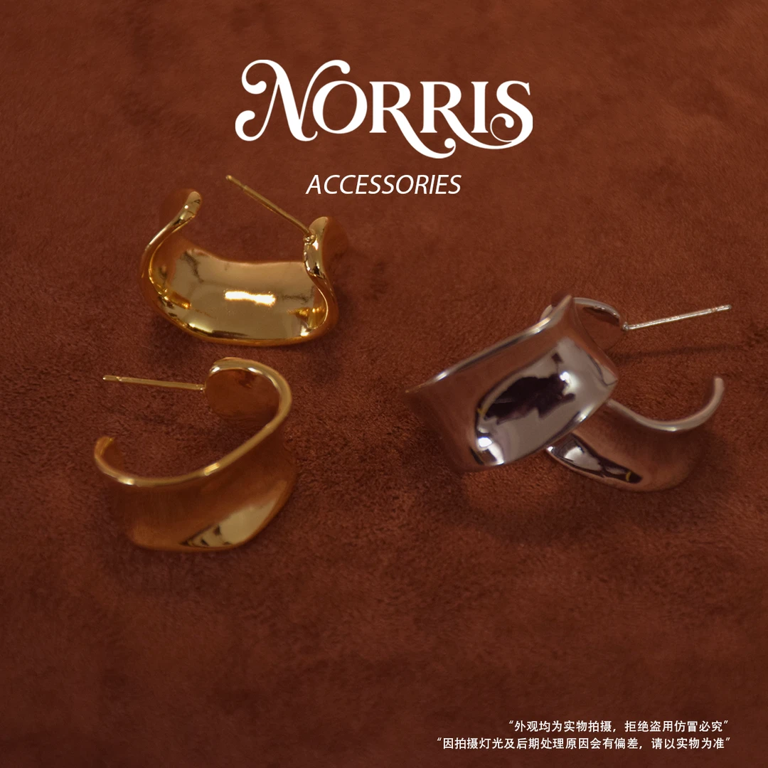 DOMEN 铜合金耳饰 Norris设计师款几何耳圈C7037