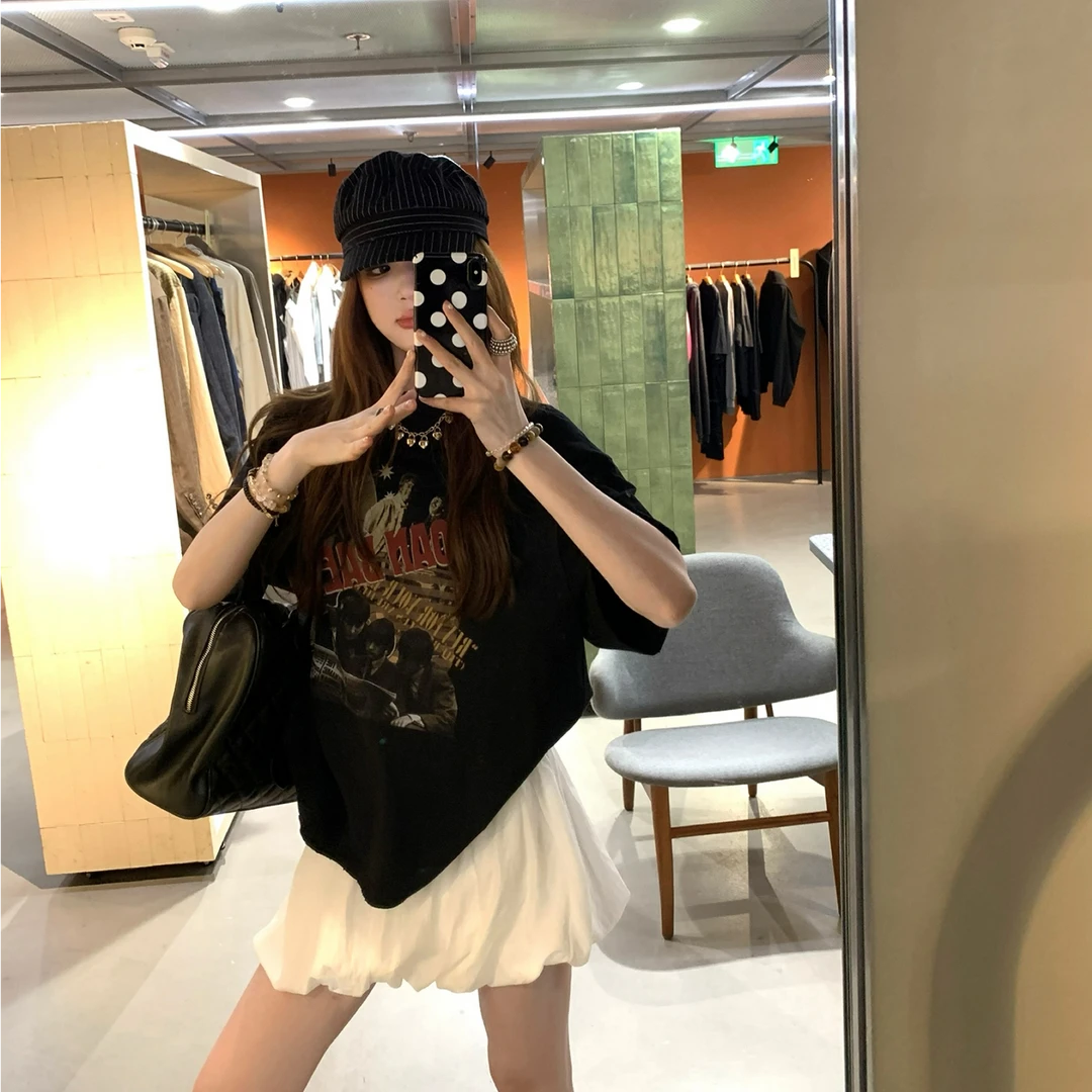 aaaaxbbb 西西里晚祷 超火花苞裙天丝显瘦百搭短裙减龄休闲半身裙