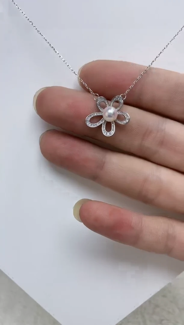 颈饰银S925镶嵌海水珍珠