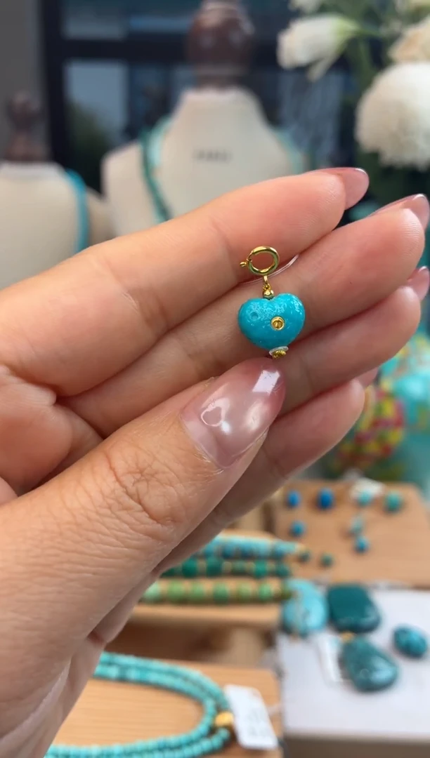 18K金镶嵌绿松石吊坠(不含链)1