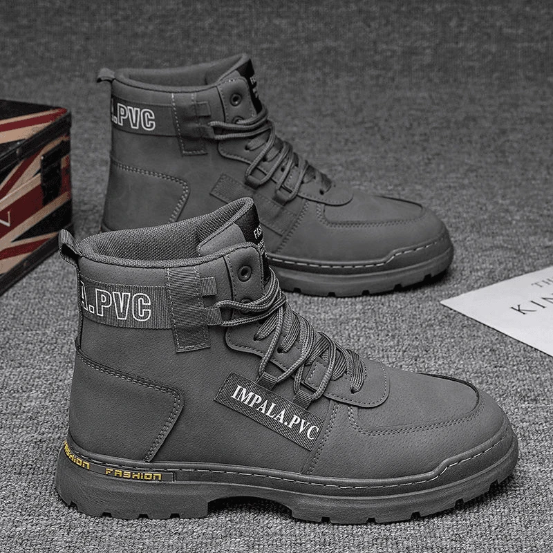 秋冬季高帮男鞋新款运动休闲防水防滑耐磨鞋男款马丁靴潮鞋备